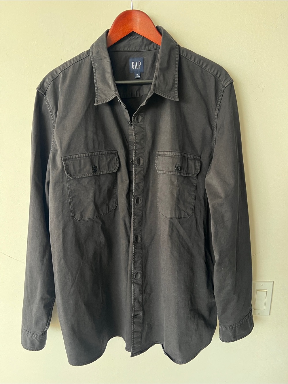 GAP Men's Dark Gray Button-Up Utility Shirt Jacket size XL